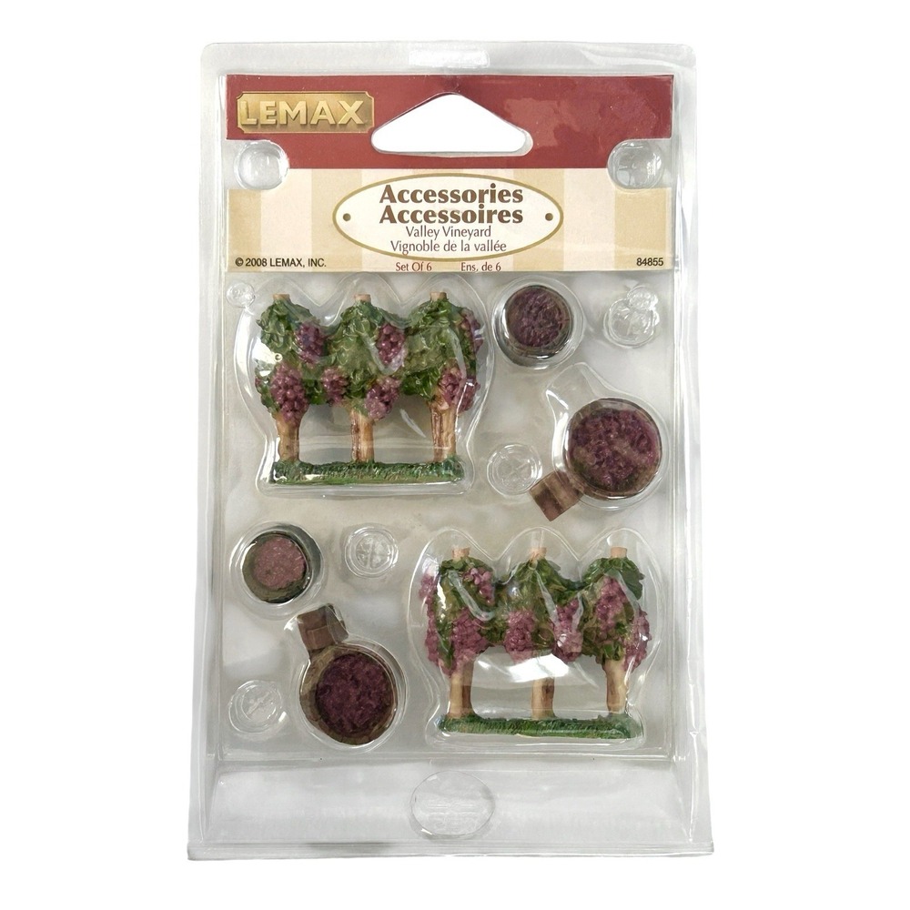 Lemax Valley Vineyard Grape Accessory Set Village‎ Set Of 6 NEW 84855
